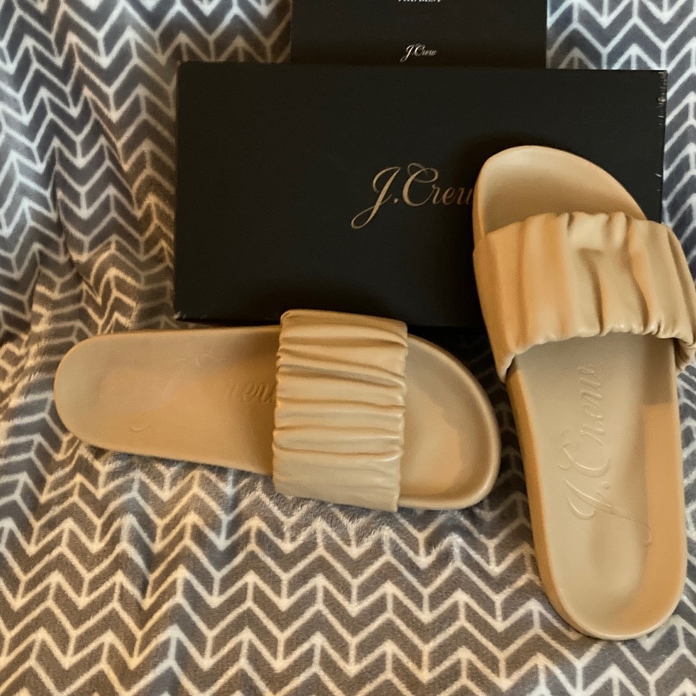 J. Crew Women's Beige Slide Sandals
